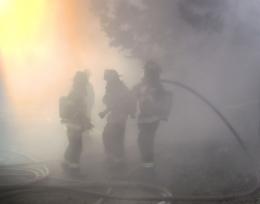 Firefighters battle blaze